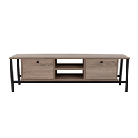 OGGI TV STAND MELAMINE SONOMA BLACK METAL 150x35xH45cm E1 TR