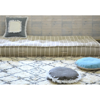 MAROCAIN MATTRESS FABRIC BEIGE WHITE IN