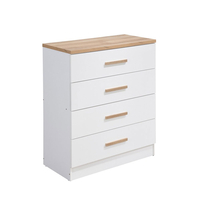 PRACTICO COMMODE 4DRAWERS CHIPBOARD WITH MELAMINE CARTA NATURAL WHITE E1 MY