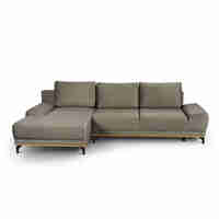 NATURA SOFA BED CORNER LEFT EASY CLEAN FABRIC TAUPE E1 EU
