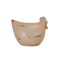 GALINHA 2 DECO HEN POLYRESIN BEIGE 19x12,3xH14,8cm
