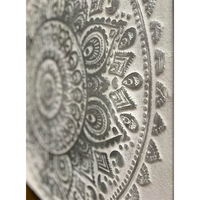 SAVOIR PAINTING CANVAS WHITE GOLD WOOD 61,5x61,5xH