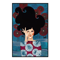 FUTURO PAINTING CANVAS MULTICOLOR WOOD FRAME BLACK