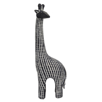 KAMILO 1 DECO GIRAFFE POLYRESIN BLACK WHITE 12x7xH