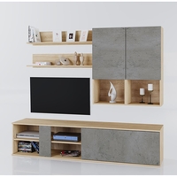BETON WALL UNIT MELAMINE SONOMA CEMENT LIGHT 180x40xH190cm E1 EU