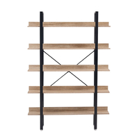 HORIZON BOOKCASE 5SHELVES CHIPBOARD WITH MELAMINE SONOMA BLACK 120x28xH170cm E1 PRC