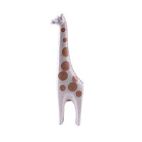 KEMIL DECO GIRAFFE POLYRESIN WHITE BROWN 9x6xH35cm