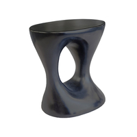 ABSTRACT SIDE TABLE CEMENT BLACK 39x33xH45cm VN