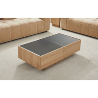 CUBIUS COFFEE TABLE MELAMINE NATURAL MELAMINE SMOKE BLACK 118x59x33 E1