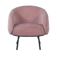 MALU ARMCHAIR FABRIC ENGLISH PINK METAL BLACK E1 PRC