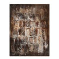 TERRYN EARTH PAINTING DECORATIVE 90x120x4 CANVAS BROWN BEIGE GREY WOOD