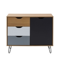 ARTIC COMMODE CHIPBOARD WITH MELAMINE CARTA SONOMA METAL GREY WHITE BLACK E1 PRC