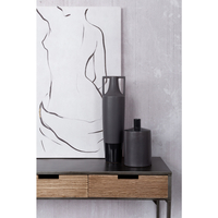 AIMA VASE CERAMIC ANTRACITE MATTE SILVER GUN 13,5x