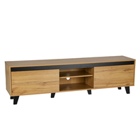 ARABICA TV STAND CHIPBOARD WITH MELAMINE SONOMA BLACK METAL BLACK 170x38xH49cm E1 PRC