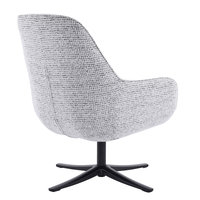 TIFFANY ARMCHAIR SWIVEL FABRIC WHITE WITH PATTERN METAL BLACK PRC