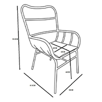 NERA ARMCHAIR PE WOVEN BLACK BLACK 65x70xH94cm PRC