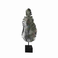FILO DECO LEAF POLYRESIN SILVER BLACK 24x12xH62cm
