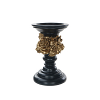 SANZIA CANDLE HOLDER POLYRESIN BLACK GOLD D14,5xH2