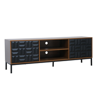 ZUMA TV STAND MELAMINE WALNUT BLACK METAL 160x40xH