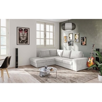 EDDI SOFA BED CORNER LEFT EASY CLEAN FABRIC CREAM E1 EU