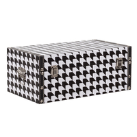 FERRE CHESTS SET 4PCS CANVAS BLACK WHITE MDF 64x40xH40cm E1 PRC