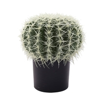 FEROCACTUS ARTIFICIAL PLANT FABRIC PLASTIC GREEN W