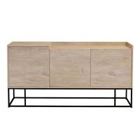 HILTON SIDEBOARD CHIPBOARD WITH MELAMINE CARTA SONOMA DECAPE METAL BLACK 160x39,5xH80cm E1 PRC