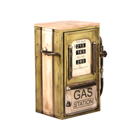 GAS PUMP SIDE TABLE METAL MULTICOLOR WITH PATTERN NATURAL 57x36xH71cm IN
