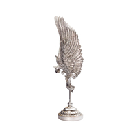 VOLE DECO FEATHER POLYRESIN SILVER ANTIQUE 14,5x11