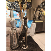 AMONG VASE GLASS GREY D18xH56cm IN