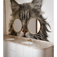 LISCIO MIRROR WALL ALUMINIUM GOLD 46x46x3cm IN