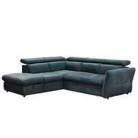 MONSERAT SOFA BED CORNER LEFT EASY CLEAN FABRIC PETROL E1 EU