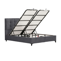 PIANO BED WITH STORAGE (FOR MATTRESS 160x200cm) CHENILLE GREY 07-780 E1 TR