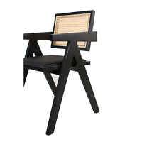 SAMURAI CHAIR WOOD RUBBERWOOD BLACK NATURAL RATTAN PRC