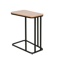 LAMDA SIDE TABLE MELAMINE NATURAL BLACK METAL 50x3