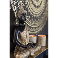 KEBA DECO BUDDHA POLYRESIN BLACK GOLD 28x19xH41cm