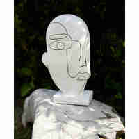 CUIDADO 3 DECO FACE POLYRESIN WHITE 17,5x8xH29,5cm