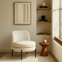 CESTA ARMCHAIR FABRIC CREAM METAL BLACK PRC