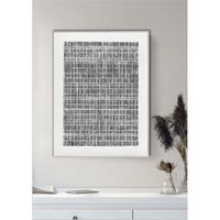 SOMETIMES PAINTING DECORATIVE 90x120x5 CANVAS WHITE BLACK WOOD WHITE