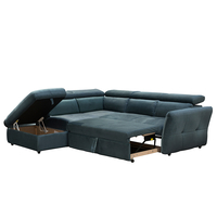 MONSERAT SOFA BED CORNER LEFT EASY CLEAN FABRIC PETROL E1 EU