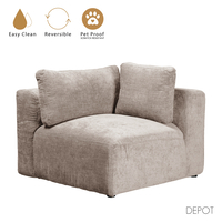 BOX ARMCHAIR WITH ARM REVERSABLE EASY CLEAN FABRIC BEIGE E1 EU