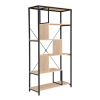 QUICK BOOKCASE MELAMINE NATURAL BLACK 85x35xH163cm