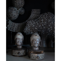 BADBA DECO BUDDHA POLYRESIN BROWN WHITE 10x11,3xH1