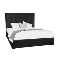 7DAYS BED WITHOUT STORAGE (FOR MATTRESS 160x200cm) FABRIC BLACK TEXAS27 FABRIC E1 EU