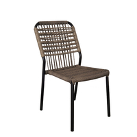 PANAMA CHAIR PE TWISTED WOVEN BROWN NATURAL BLACK 45x58xH83cm PRC