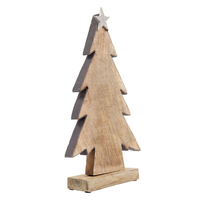 XMAS NATALE 2 TREE WOOD NATURAL GREY 24x8xH41cm IN