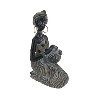 RABIA 2 DECO FIGURE POLYRESIN BLACK BROWN WHITE 12