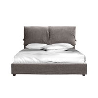 MOUSSE HEADBOARD AND BASE FABRIC WOOD PINE ANTHRACITE CHIPBOARD E1 GR