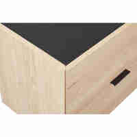 CUBIUS NIGHTSTAND 2DRAWERS MELAMINE NATURAL MELAMINE SMOKE BLACK E1
