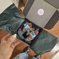 Chocolate brown mini brooch